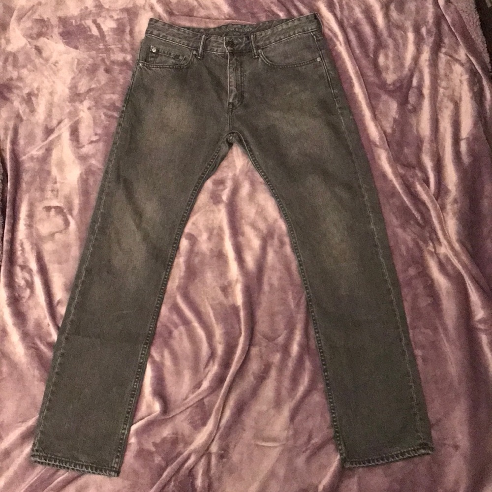 Banana Republic dark grey wash slim fit jeans.